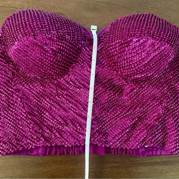 Retrofete Pink Beaded Bustier Top Size M - Picture 4 of 16